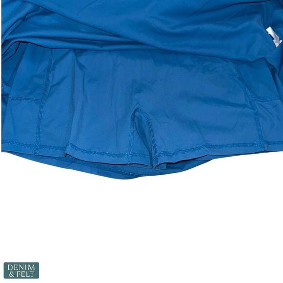 Halara Crossover Backless Mini Dress Blue with Built-In Shorts Size Small NEW - Picture 5 of 8